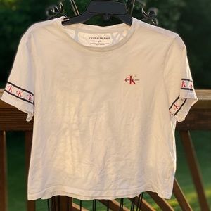 Calvin Klein jeans white T-shirt size large.